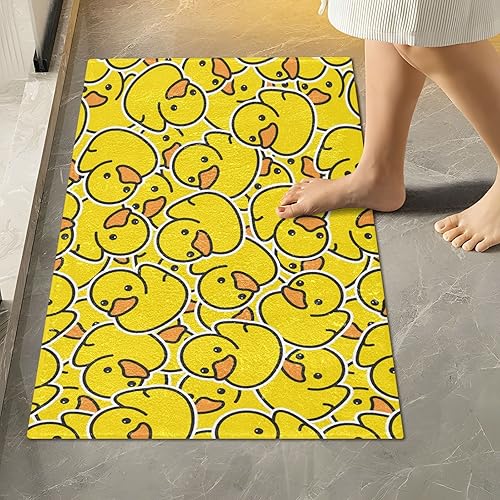 Alfombra de baño de pato de goma, suave, absorbente, lavable a máquina, juego de alfombras de baño antideslizantes para puerta de baño, bañera,