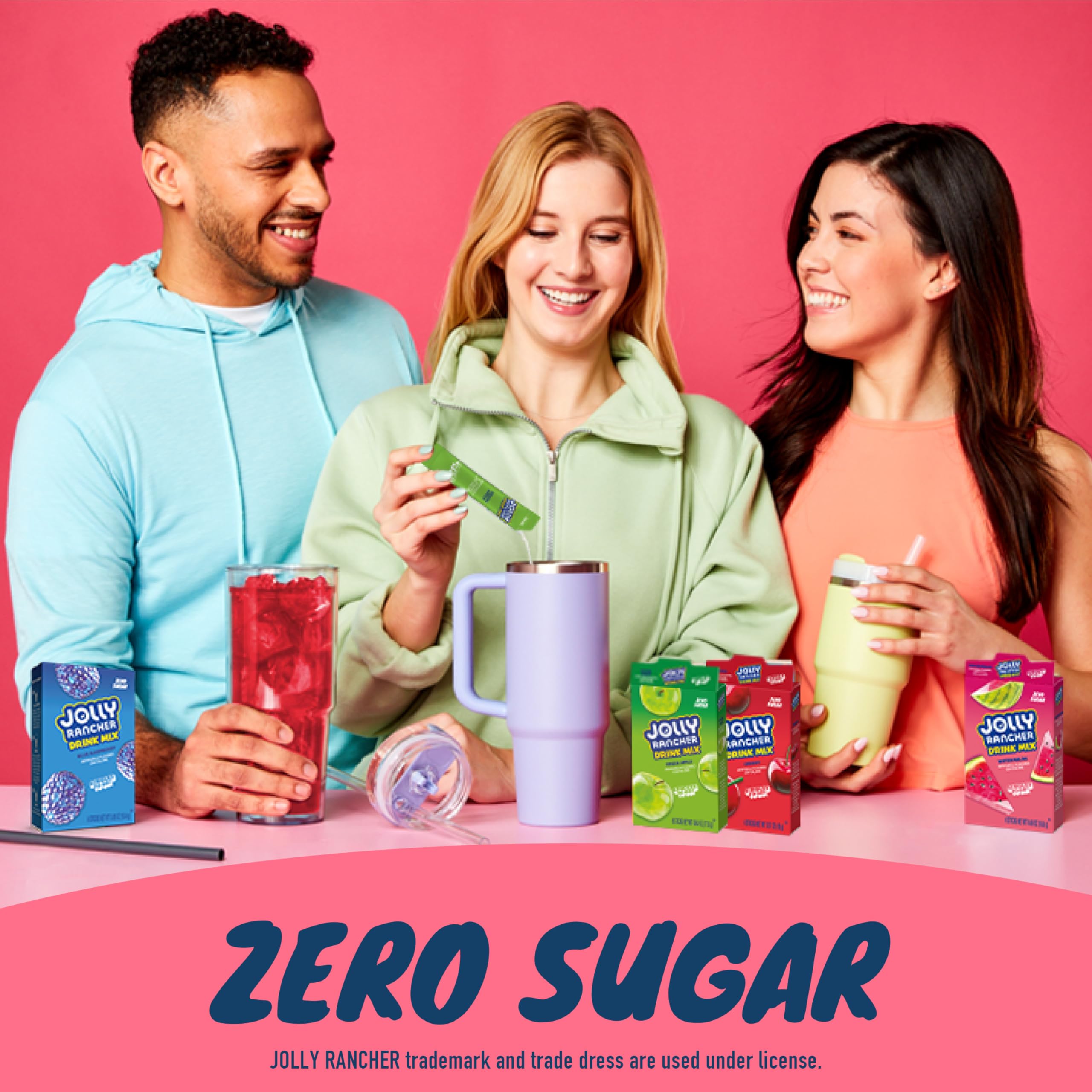 Jolly Rancher Singles To Go Powdered Drink Mix, Watermelon, 12 Boxes with 6 Packets Each - 72 Total Servings, Sugar-Free Drink Powder, Just Add Water, 0.66 Ounce (Pack of 12)