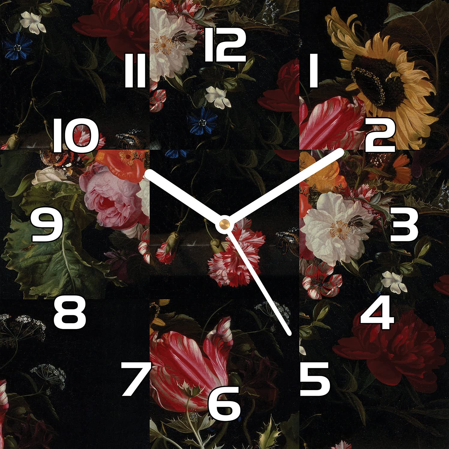 Horloge en verre pour cuisine et salon décoration murale moderne style baroque 30x30