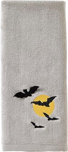 Vista 10 de SKL Home de Saturday Knight Ltd. - Juego de toallas de mano Boo, color naranja, paquete de 2 Boo,Naranja,Vuelo de Luna