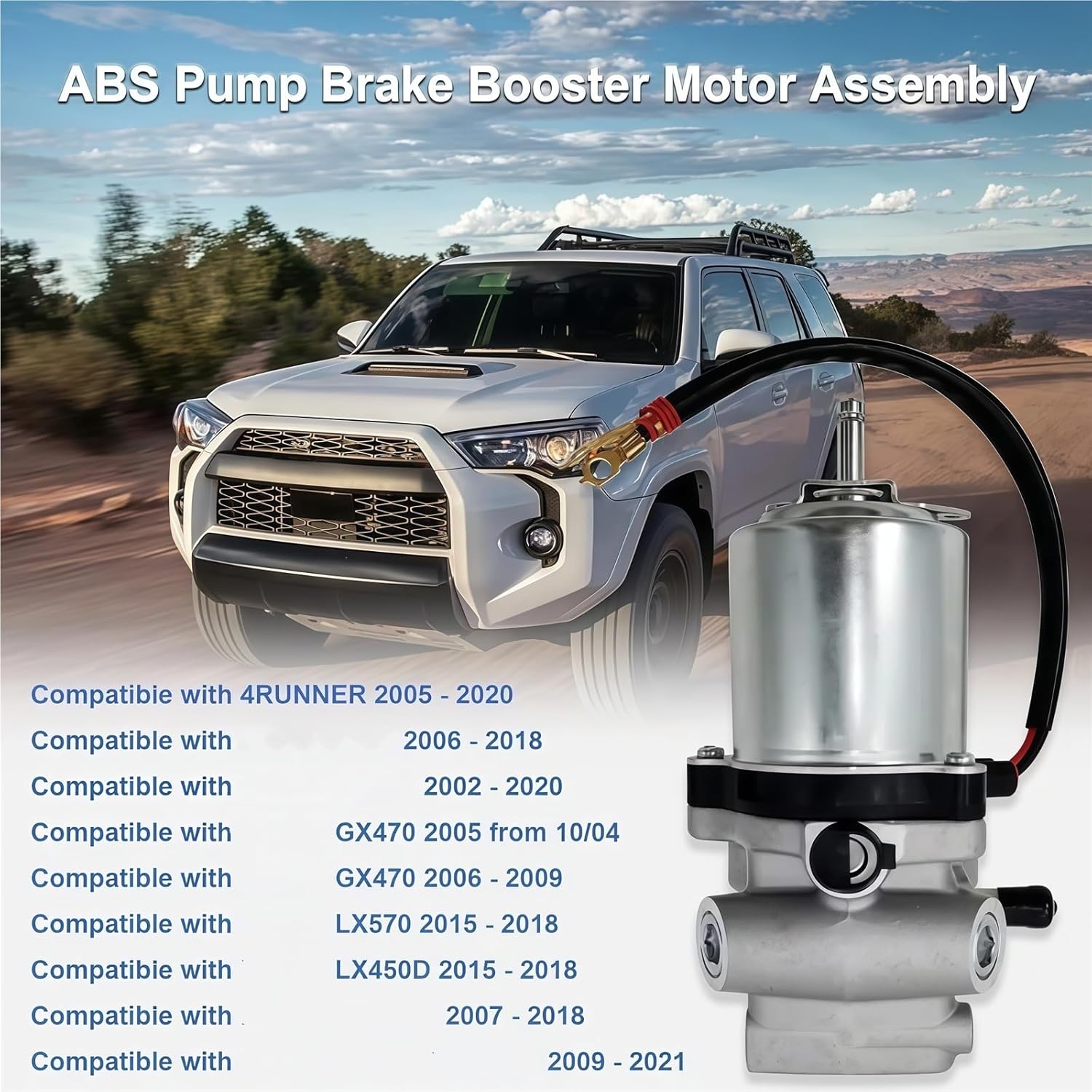 ABS Pump Brake Booster Motor Assy 47960-60050 FIt Compatible With Toyota 4Runner Compatible With Lexus GX460 2005-2020