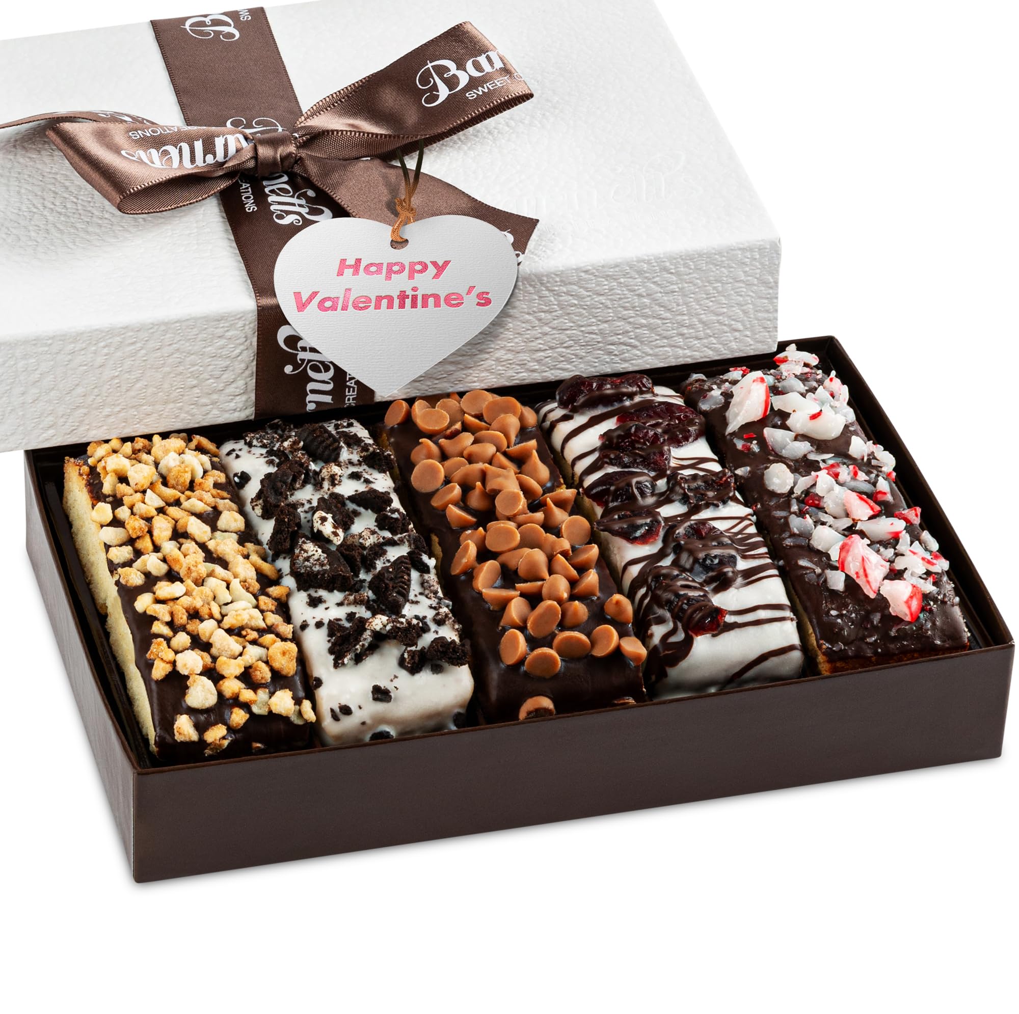 Barnetts Valentines Day 5 Chocolate Biscotti Gift Box, Gourmet Cookie Baskets, Prime Food Delivery for Dad, Grandpa, Husband, Son, Christmas Holiday Thanksgiving