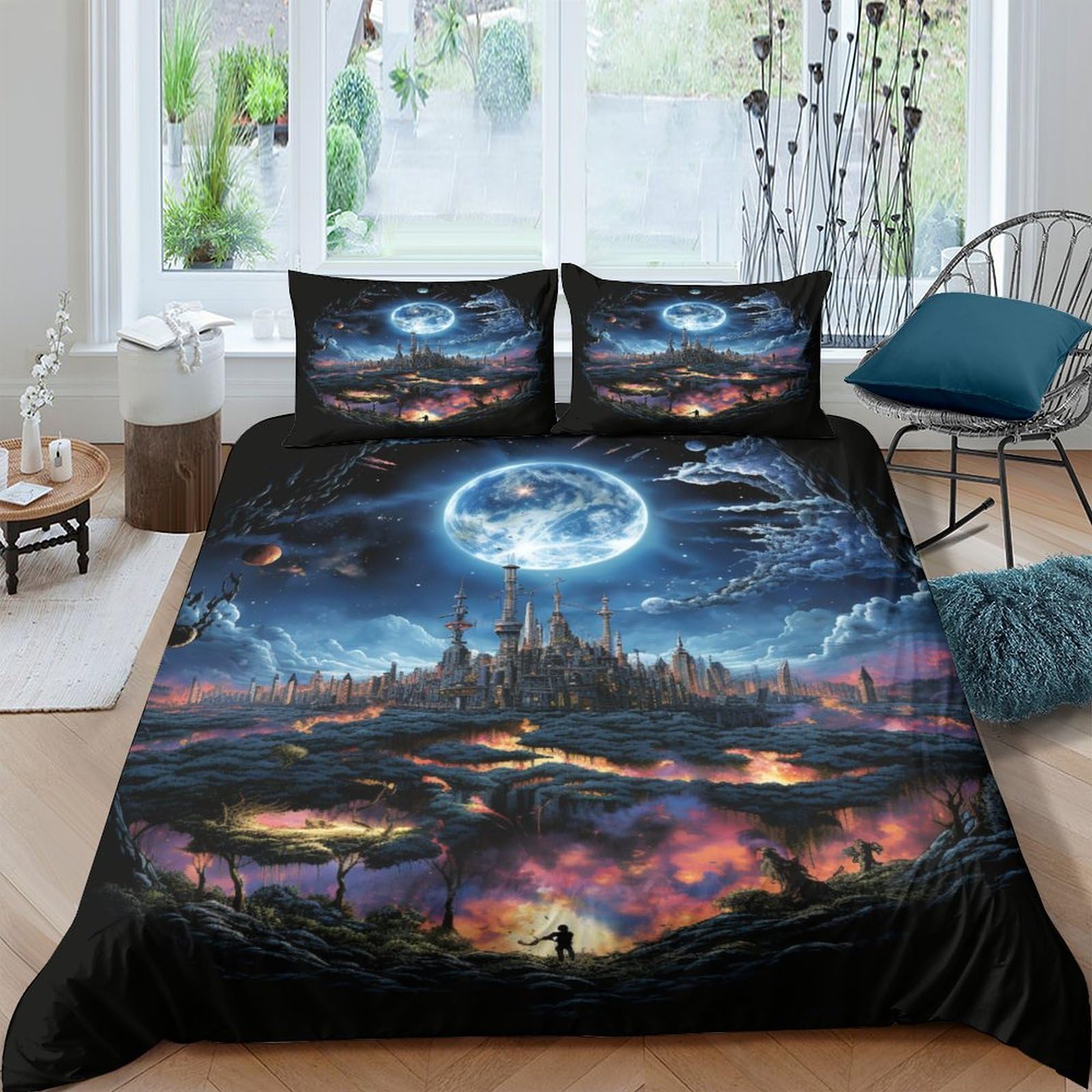 Housse de couette Château 3D Starry Universe en microfibre de qualité supérieure