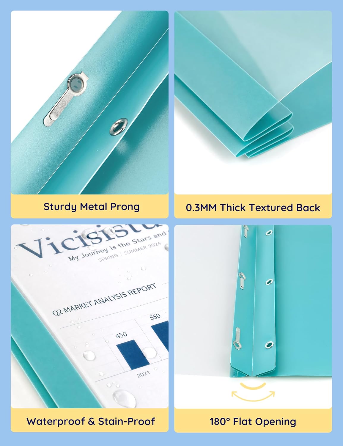 Colorful Report Covers with 3 Prongs Fastener, 6 Colors, Letter Size image 4