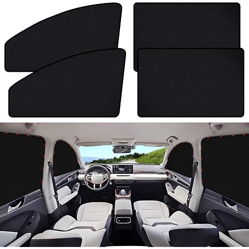 ZATOOTO Suede Car Window Shades 4PCS - Car Window Covers for Ultimate Privacy, UV Protection, and Heat Insulation, Sun Shade Perfect for Camping, Travel, Baby Safety, and Daily Use