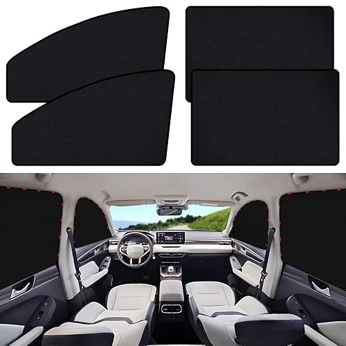 ZATOOTO Suede Car Window Shades 4PCS - Car Window Covers