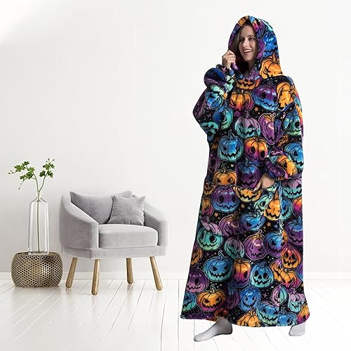 Miniatura 5 de Capecage - Manta con capucha, sudadera con capucha larga como regalos de cumpleaños para mujeres y hombres, manta portátil larga para mujeres y