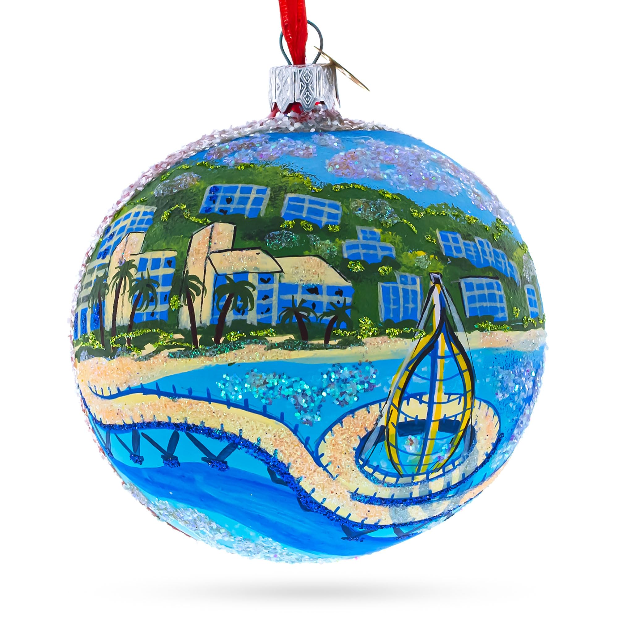 Ornement de Noël Mexique BestPysanky en verre soufflé Malecon