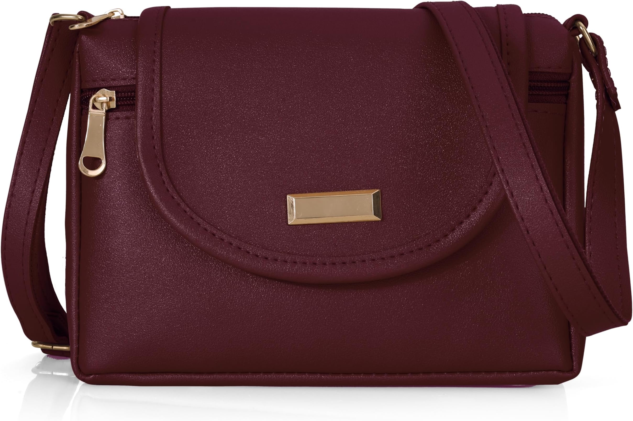 J I ACCESSORIES Women’s Stylish Crossbody Sling Bag – Elegant PU Leather Small Shoulder Purse with Adjustable Strap – Casual & Travel Handbag