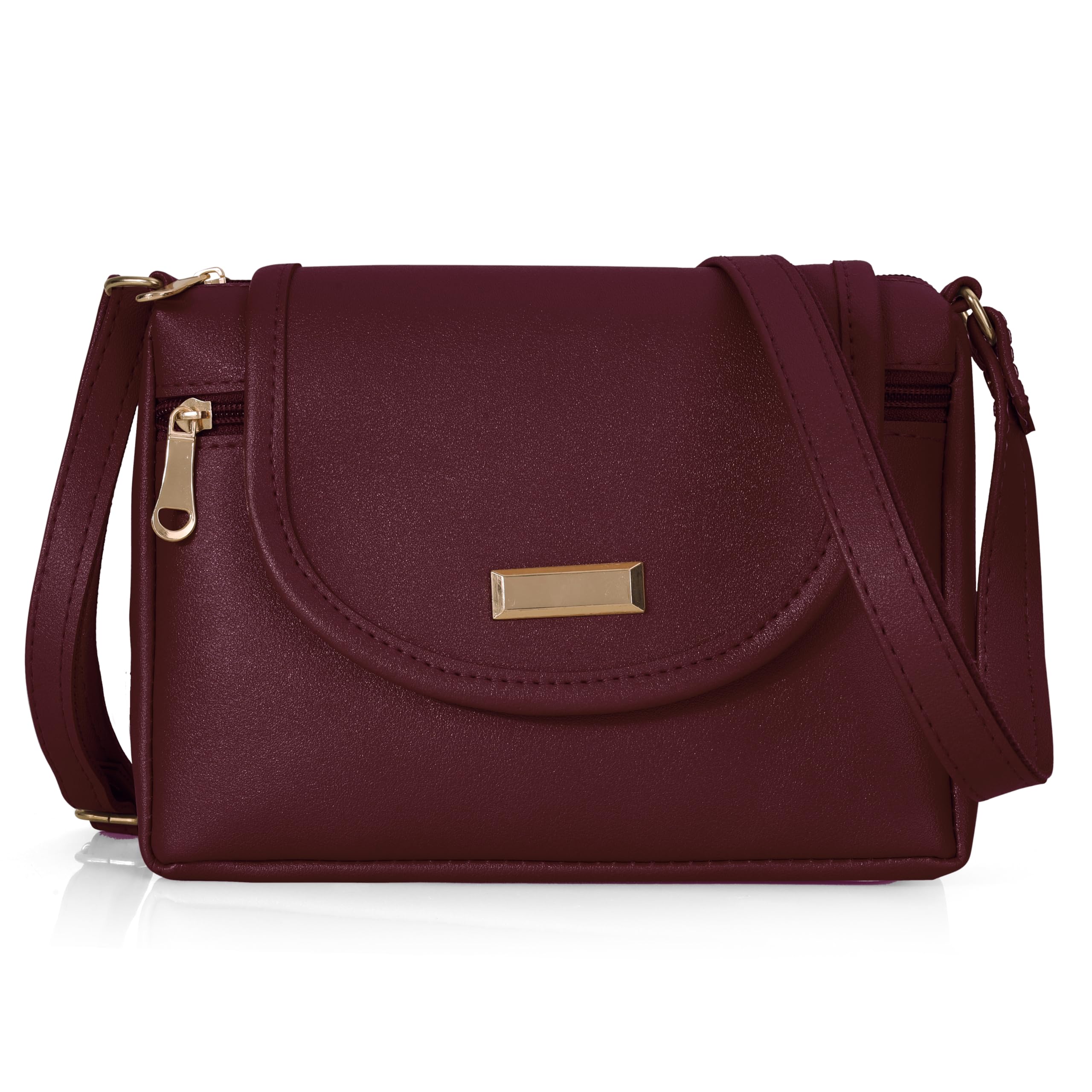 J I ACCESSORIES Women’s Stylish Crossbody Sling Bag – Elegant PU Leather Small Shoulder Purse with Adjustable Strap – Casual & Travel Handbag