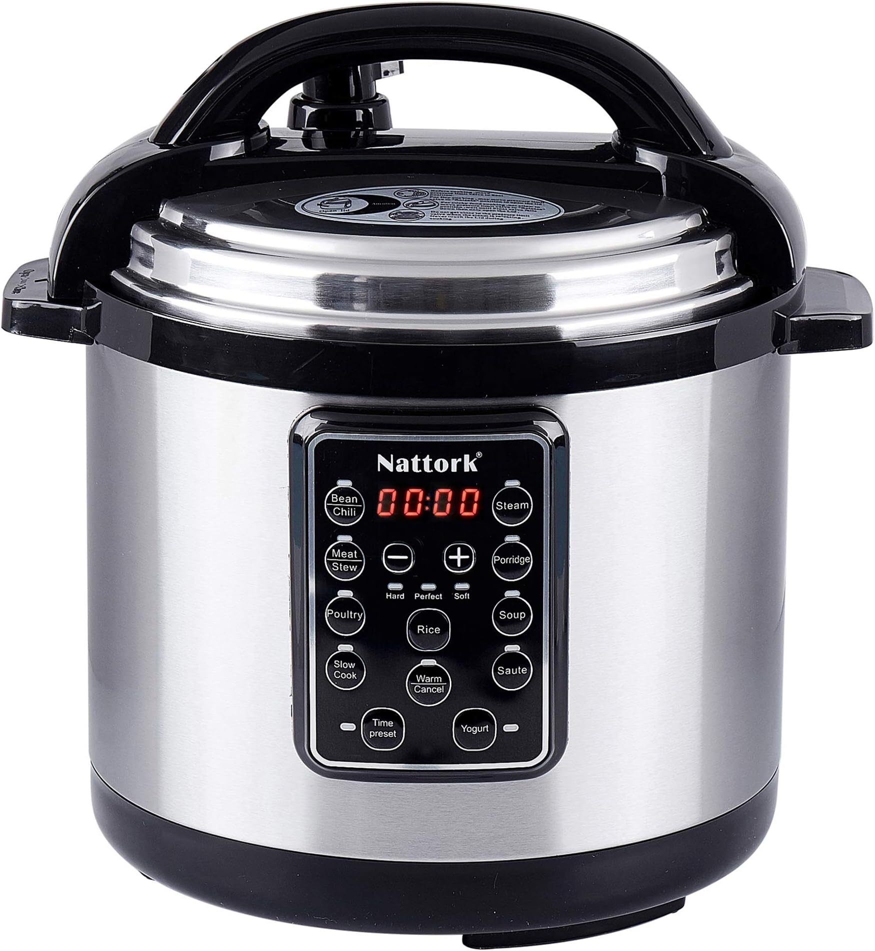 Nattork Electric Pressure Cooker 6 Qt with 10-in-1 Multi-Use Programmable Pressure Cooker, Slow Cooker, Rice Cooker, Sauté, Steamer and Warmer, Multi-Cookers, Aluminum Pressure Pot