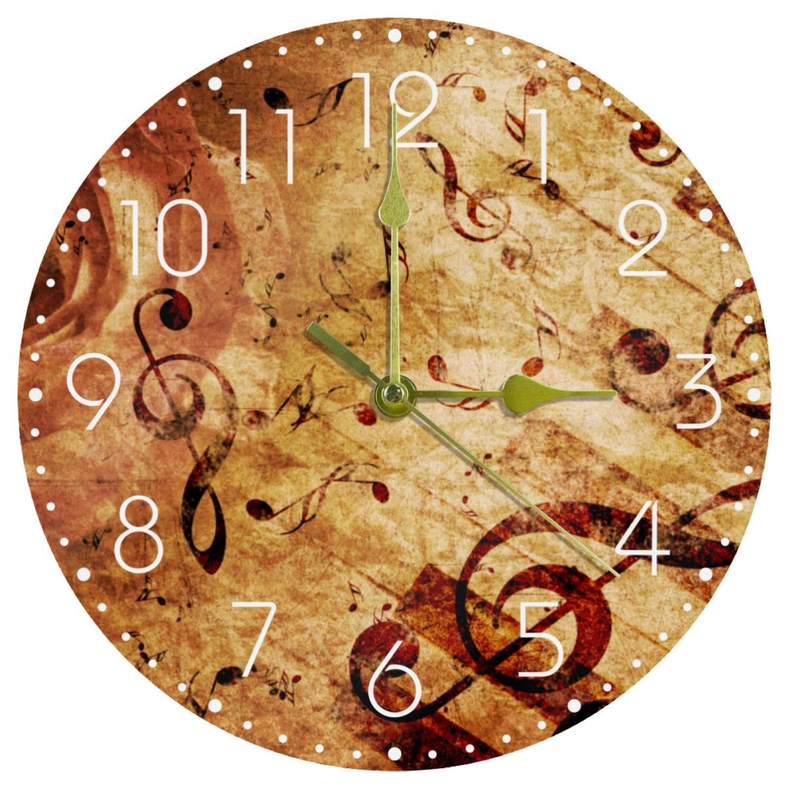 Horloge acrylique pour salon silencieuse et moderne à motif rose