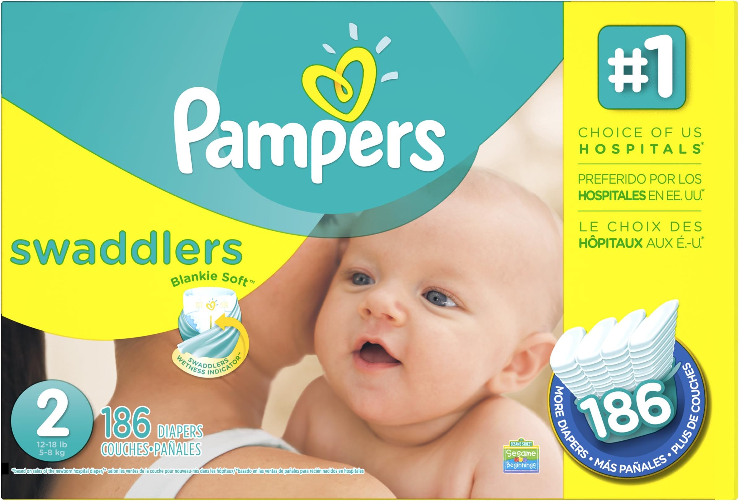 Amazon.com: Pampers Swaddlers Sensitive Newborn Diapers Size 0, 27