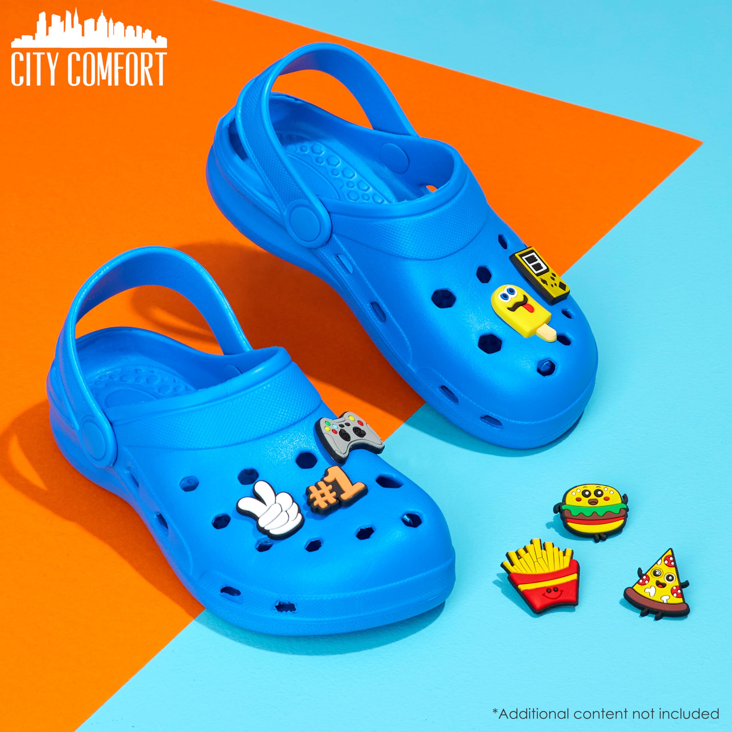 CityComfort Zuecos con Charms Removibles para Niño, Zuecos Playa y Piscina