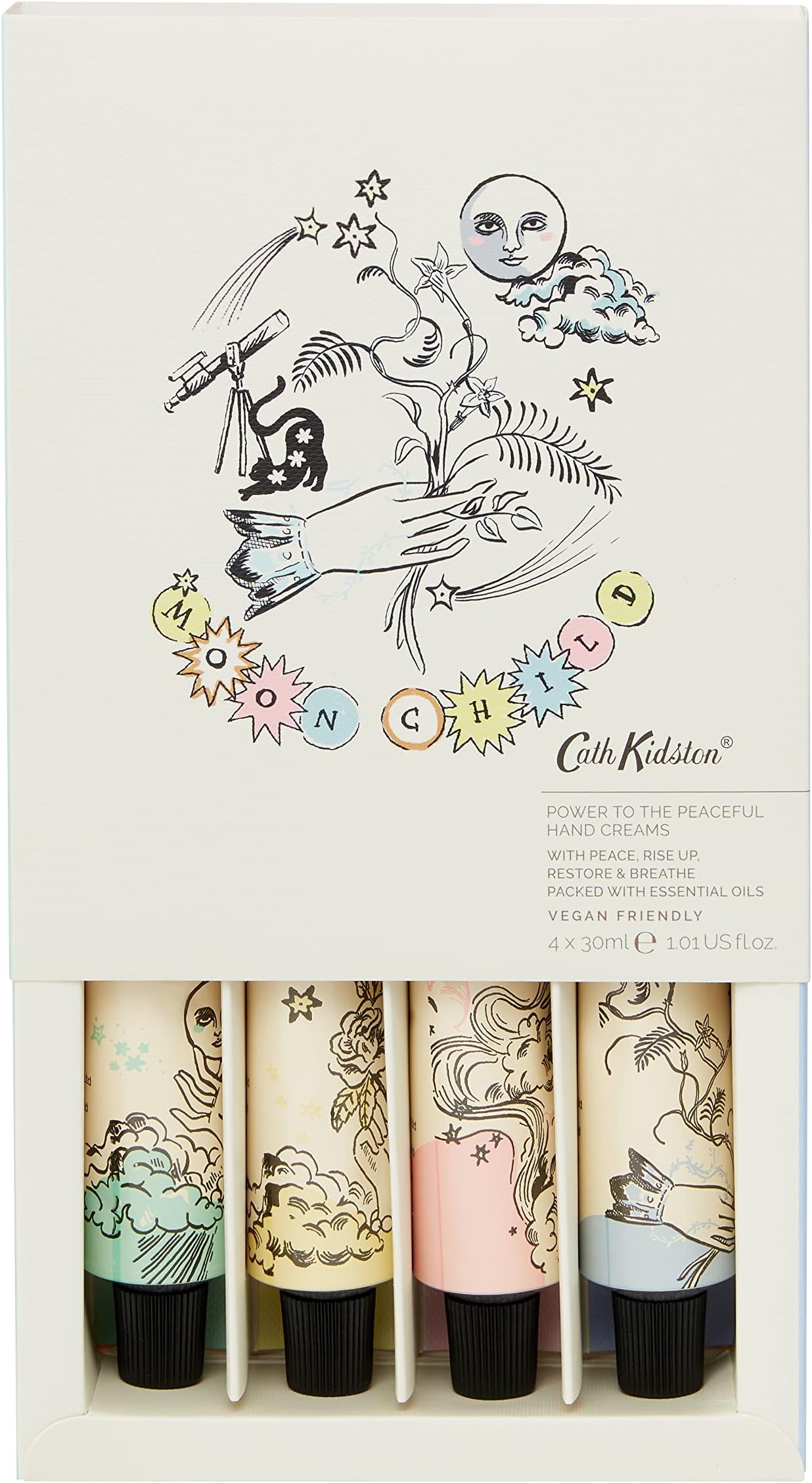 Cath Kidston Hand Cream Gift Set | Leave Hands Feeling Soft, Scented & Comfy | Shea Butter | Travel Friendly Sizes | Perfect Stocking Filler, 4 x 30ml