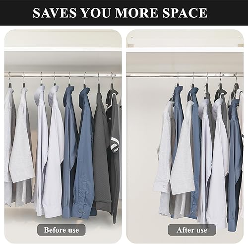 Miniatura 4 de Ganchos de conector para colgar  Paquete de 50 ganchos para colgar ropa  Percha que ahorra espacio para organizador de armario  Perchas en cascada