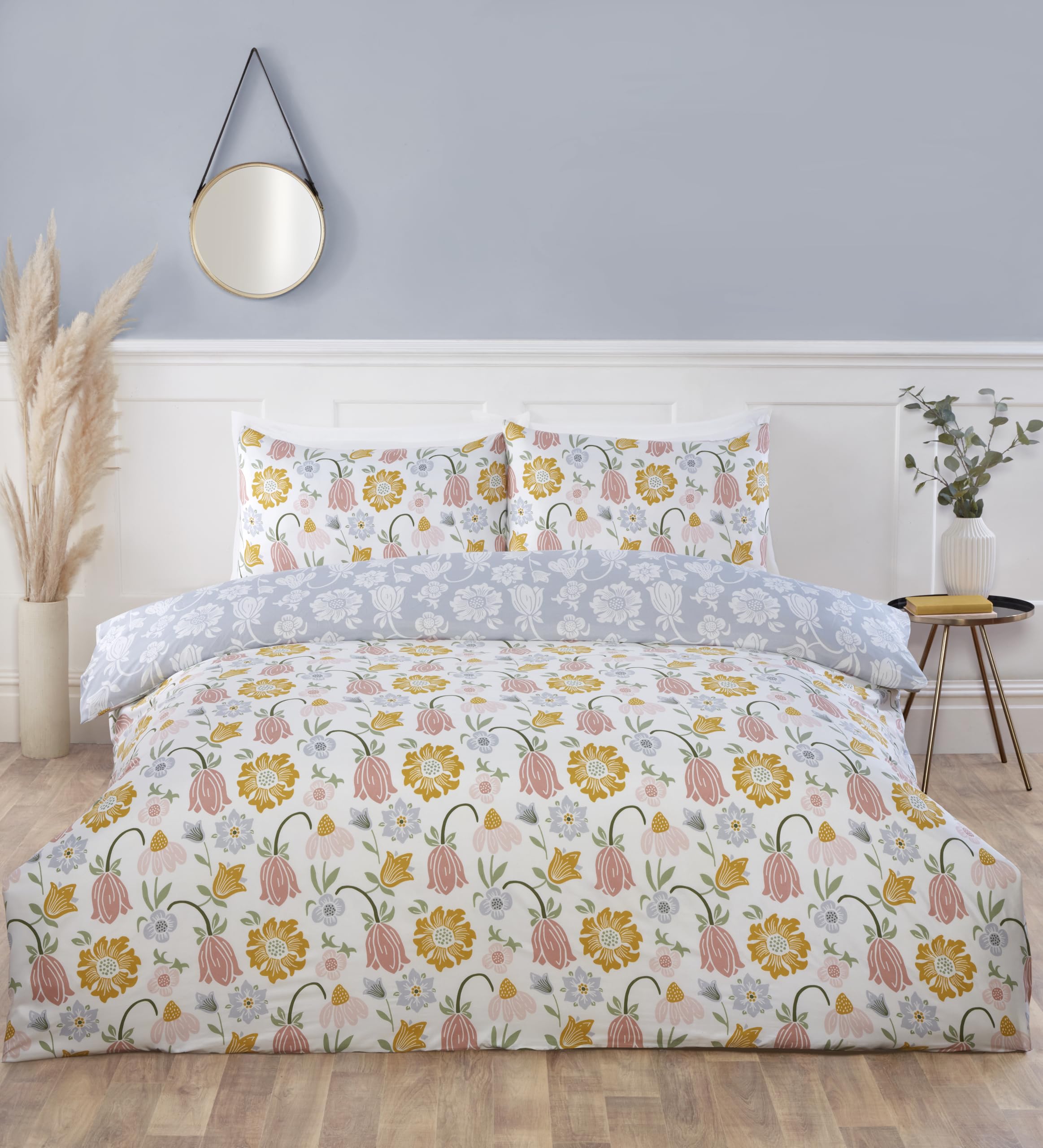 Rapport home Victorian Bloom Floral Microfibre Reversible Single Bedding Set Multi