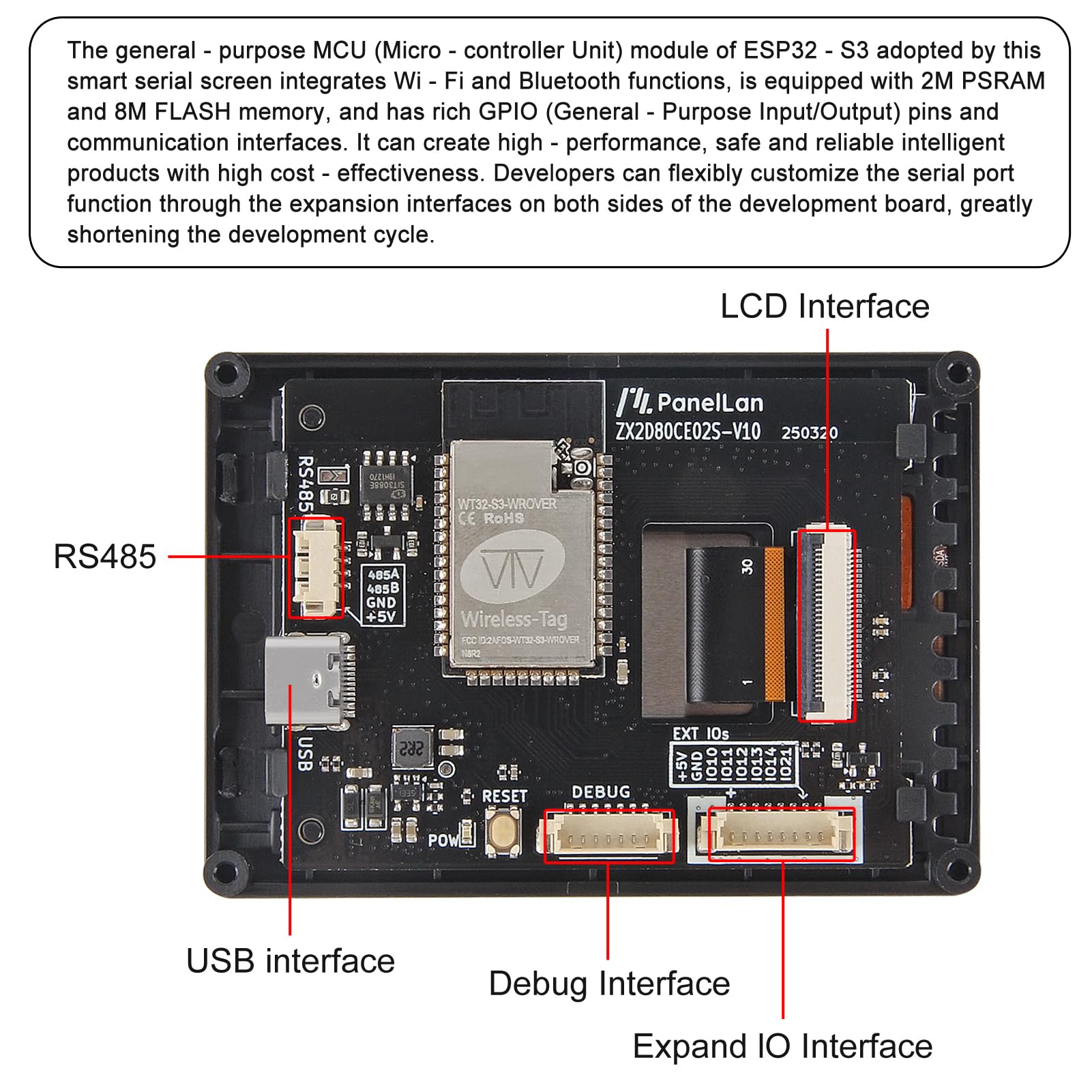 Modulo touchscreen ESP32-S3 da 2,8 pollici, Esp32 S3 2,8 pollici 240x320 IPS LCD EPS32 Display con WiFi Bluetooth touch screen capacitivo per Arduino