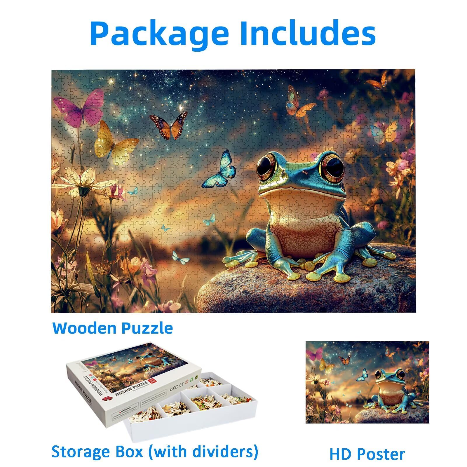 Puzzle 1500 Piezas, Puzzle Rana con Caja para Adultos, DIY Animal Rompecabezas Madera para Adultos, 1500 Piezas Rompecabezas Desafiante, para Decoracion Hogar, Regalo Mujer, Regalo Hombres, -2180