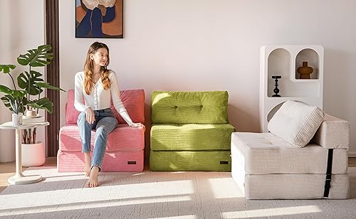 Miniatura 5 de MAXYOYO Sofá Cama Plegable, Sofá Cama Convertible con Espuma de Soporte de Alta Densidad, Silla Desplegable Portátil 4 en 1 que se Convierte en