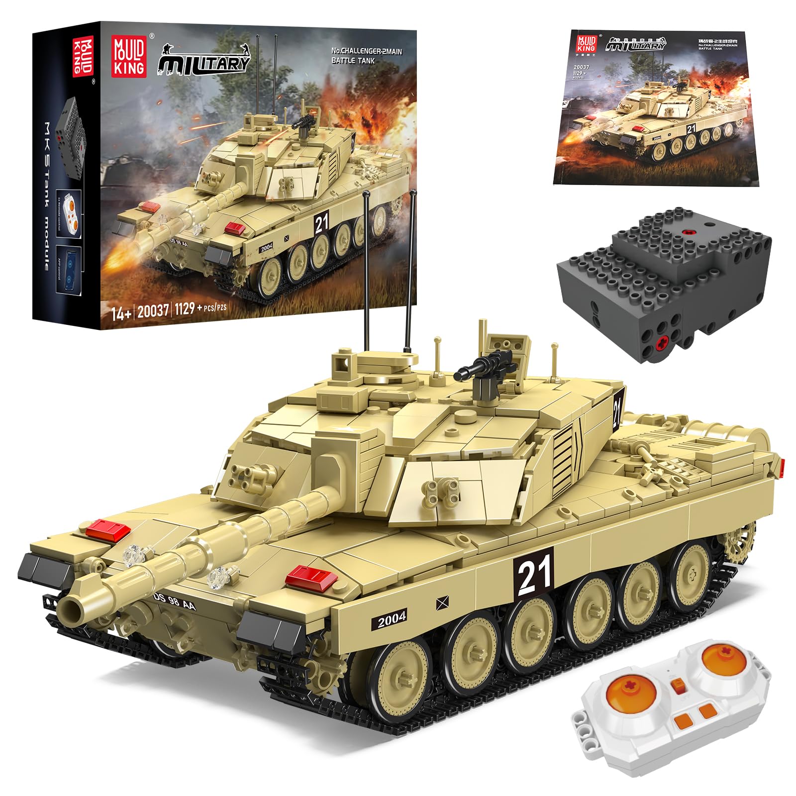 Mould King 20037 MOC Tank Building Blocks Model,Technique