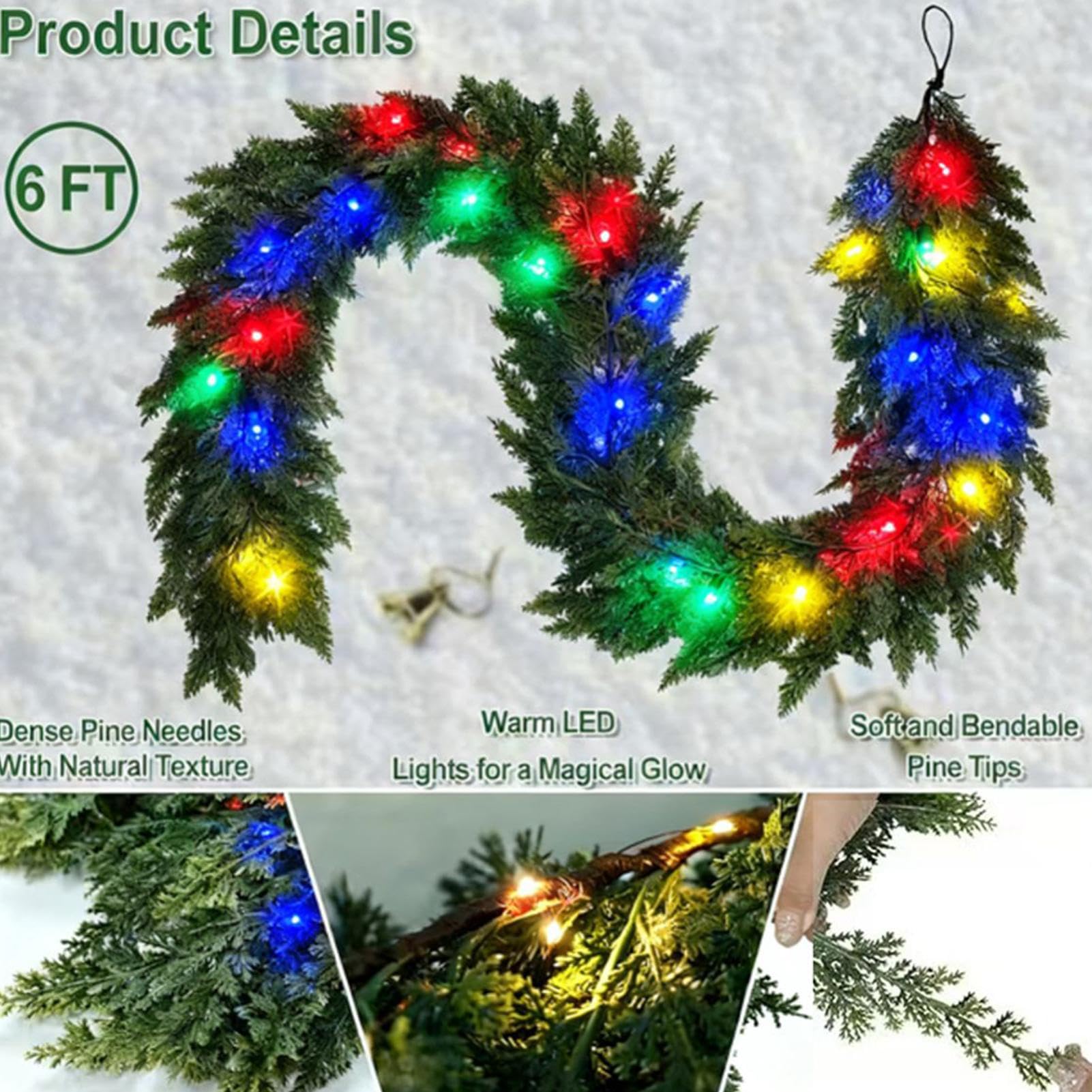 Weihnachtsgirlande Für Den Kamin 268 cm Zedergrün