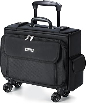 Rolling Laptop Bag 15.6 Inch, Ballistic Nylon Wheeled Briefcase for Men Women, Professional Rolling Work Bag, Underseat Carry On Business Case, 360 Spinner Wheels, Accordion File Office Bag
