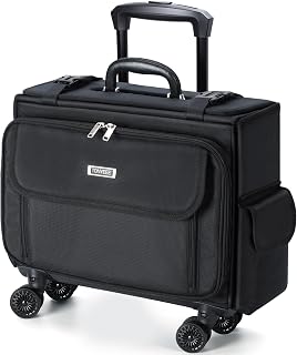Rolling Laptop Bag 15.6 Inch, Ballistic Nylon Wheeled Briefcase for Men Women, Professional Rolling Work Bag, Underseat Carry On Business Case, 360 Spinner Wheels, Accordion File Office Bag
