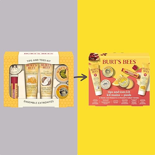 Miniatura 3 de Burt's Bees Regalos de Navidad  Kit de puntas y dedos de los pies, 6 productos de tamaño de viaje para rellenar calcetines  Bálsamo labial