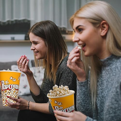 Miniatura 6 de Juego de 3 recipientes de plástico para palomitas de maíz, reutilizables de 7 pulgadas de alto x 4.5 pulgadas de diámetro, perfectas para noches de