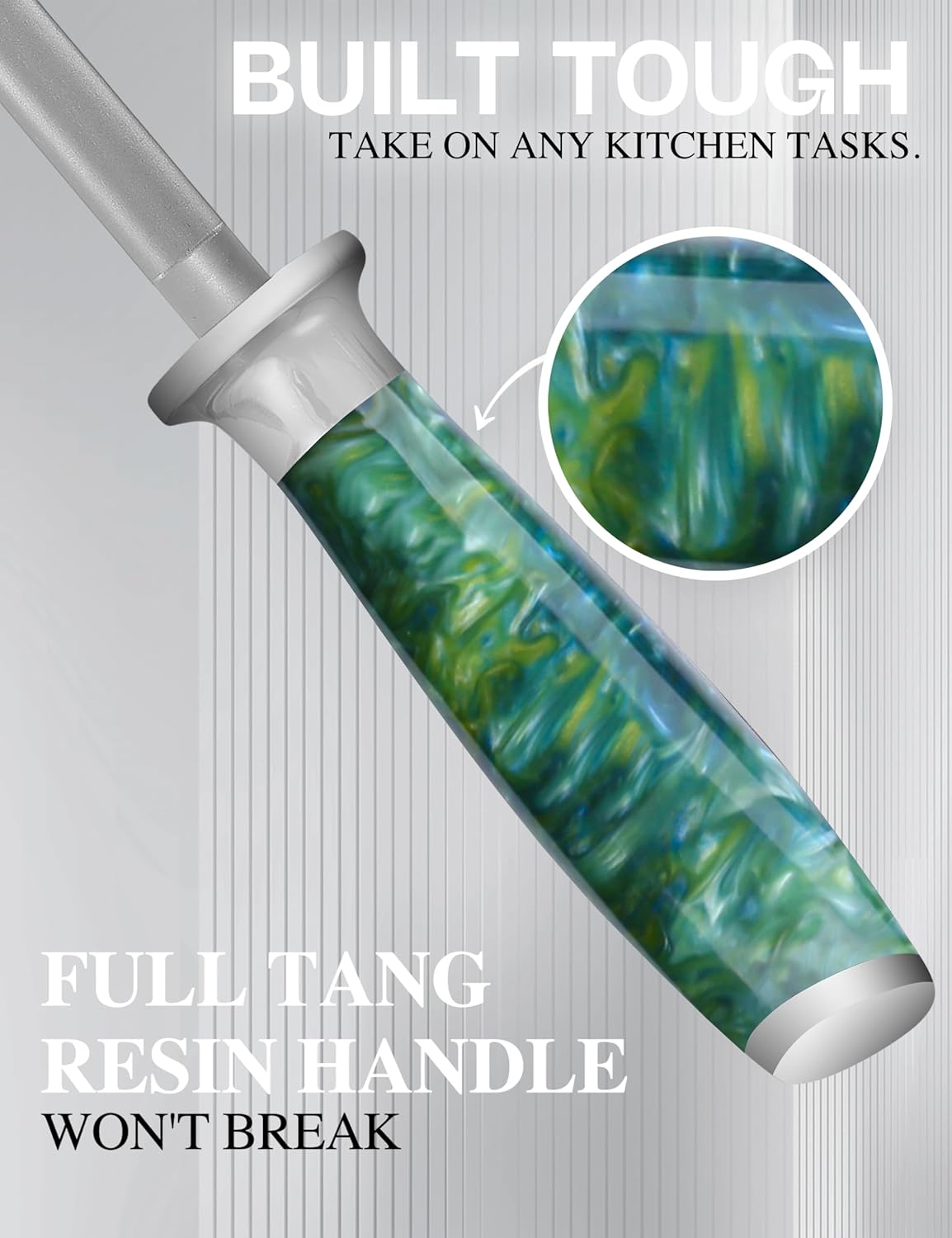 WILDMOK Sharpening Steel Rod Honing Steel Knife Sharpening Rod 9 inches, Premium Carbon Steel Knife Sharpener Stick, Easy to Use Honer for Knives and Rod Sharpeners - Knife Daily Maintenance