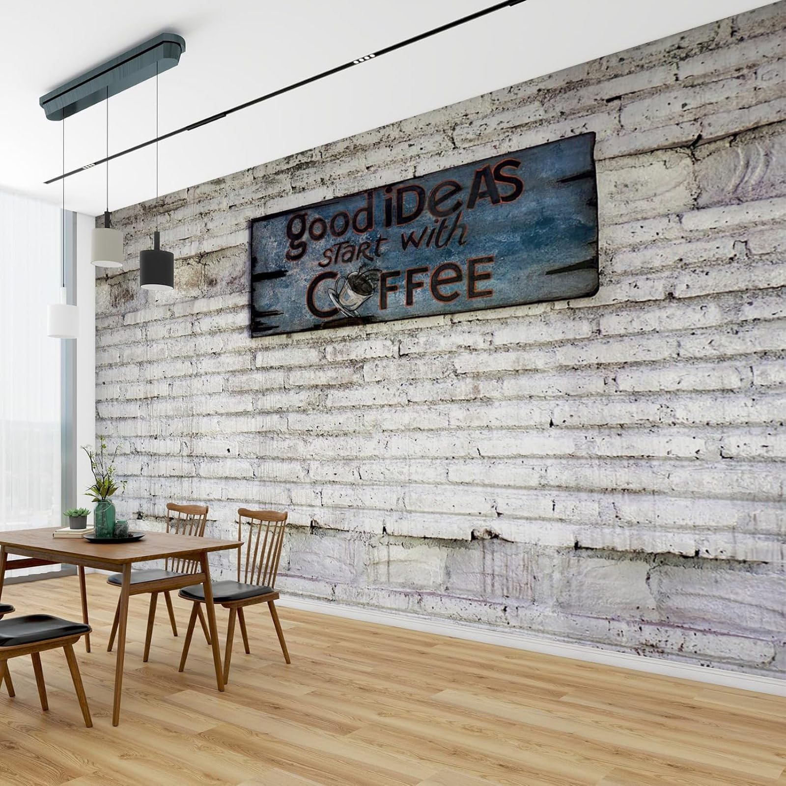 Hgjdjhnf 3D Mural Photo Mural - Wallpaper Coffee Concrete Look Vintage Coffee Shop Retro Café Grey Modern Wall Living Room Bedroom Kitchen Wall Decoration Motif,200Cmx140cm Poster - Wall Sticker - Frameless Picture