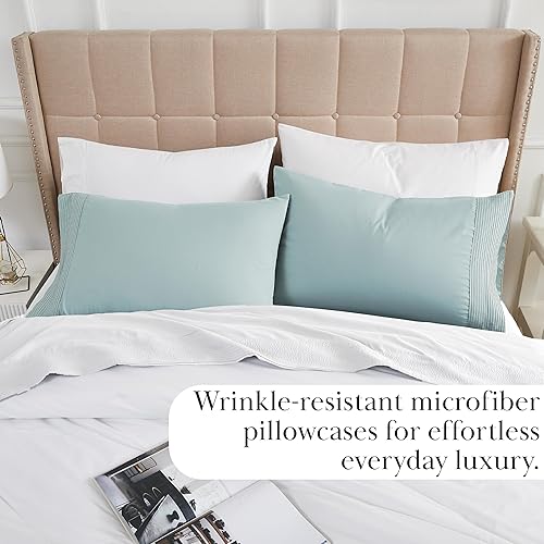 Miniatura 4 de Southshore Fine Linens Vilano Springs - Par de fundas de almohada plisadas, hueso, tamaño King