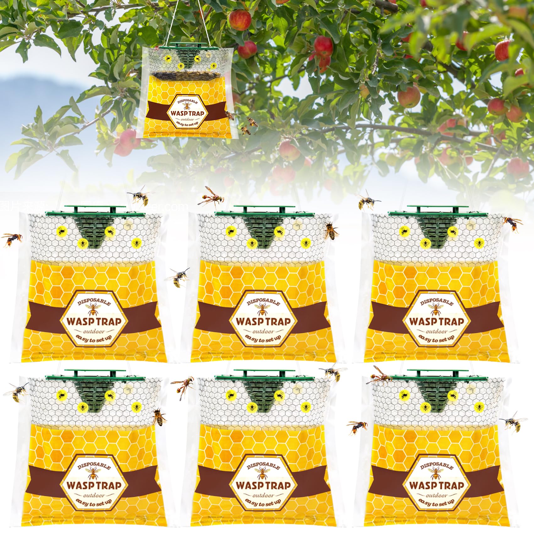 Stingmon Disposable Wasp Traps 6 Pack