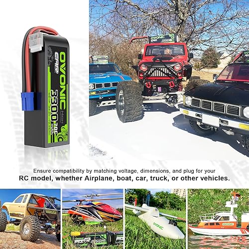 Miniatura 5 de OVONIC Batería Lipo de 22.2V 70C 3300mAh 6S con enchufe EC5 para RC coche, barco, camión, helicóptero, avión, carreras, modelos