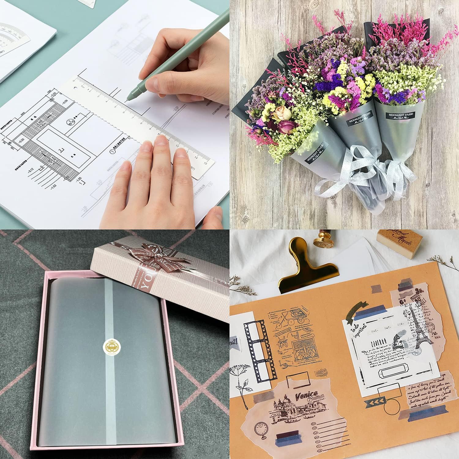 Vellum Paper 8.5x11 Translucent Printable Tracing Paper for Drawing 150 Sheets 50LBS/73GSM