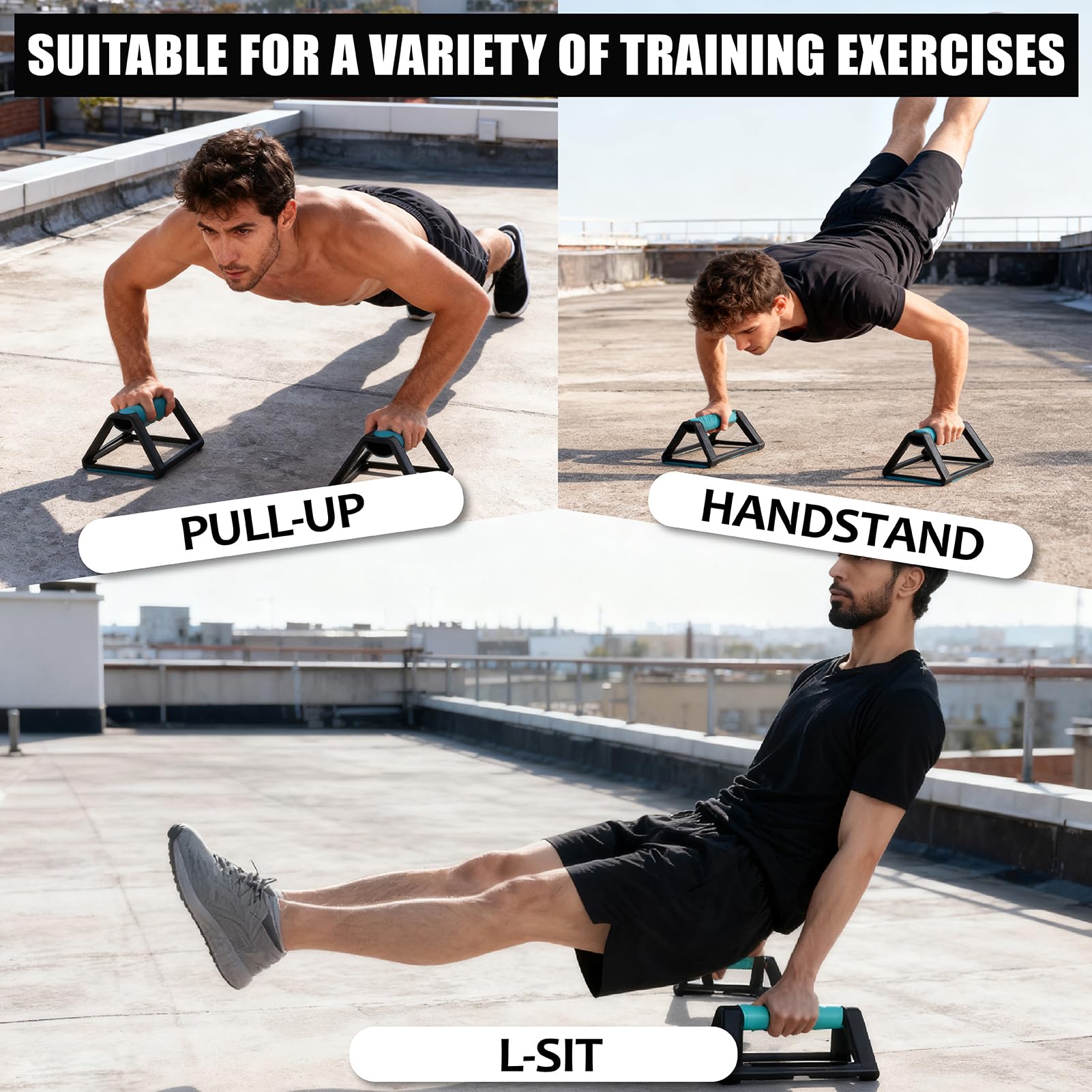 2 barre per flessioni, maniglie per flessioni a forma di H con base antiscivolo per allenamento all'aperto a casa, leggere e protable con impugnatura ergonomica
