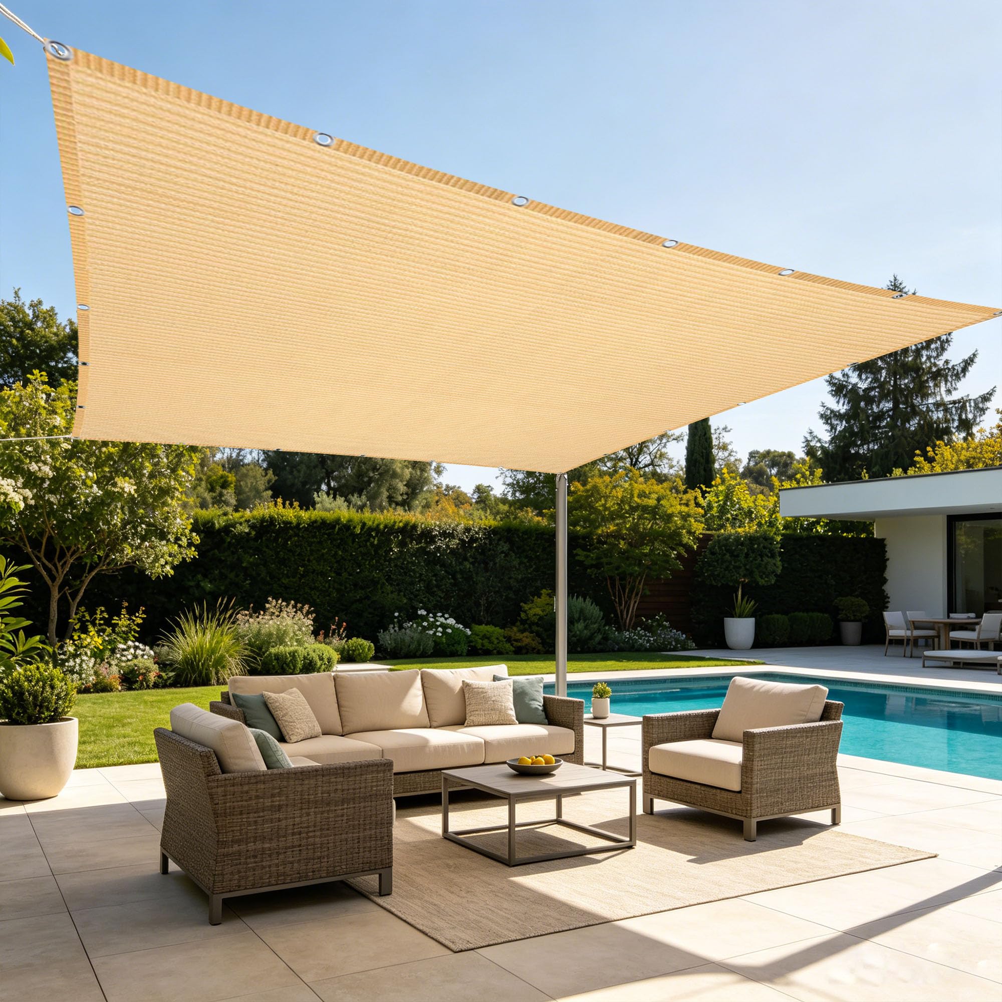 Filet ombrage 2.9 x 3.8 m haute densité couleur crème durable