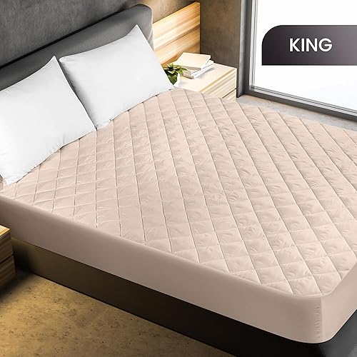 Miniatura 22 de Utopia Bedding Protector de colchón acolchado (individual) – Protector de colchón elástico ajustable – La funda de colchón se estira hasta 16