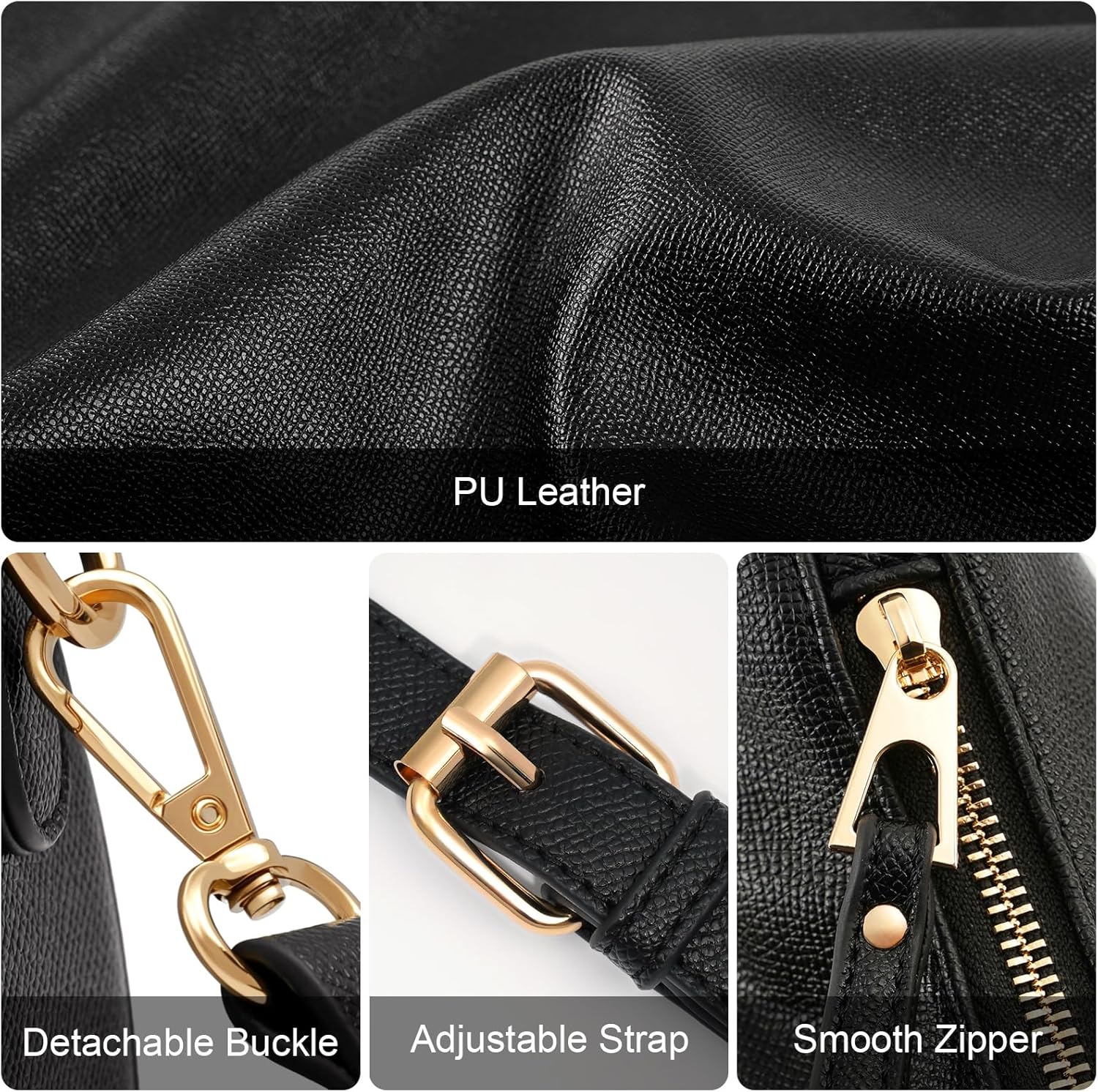 Cross Body Body Bag for Women Leather Small Handbag with Zipper Summer Purse with Compartments - Image 6