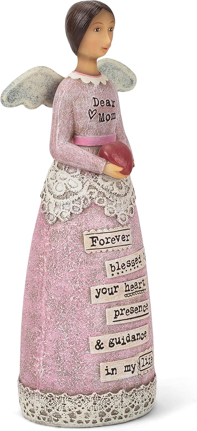 DEMDACO Mother Dear Blessed Floral Pink 11 x 4 Resin Stone Collectible Angel Figurine : Home & Kitchen