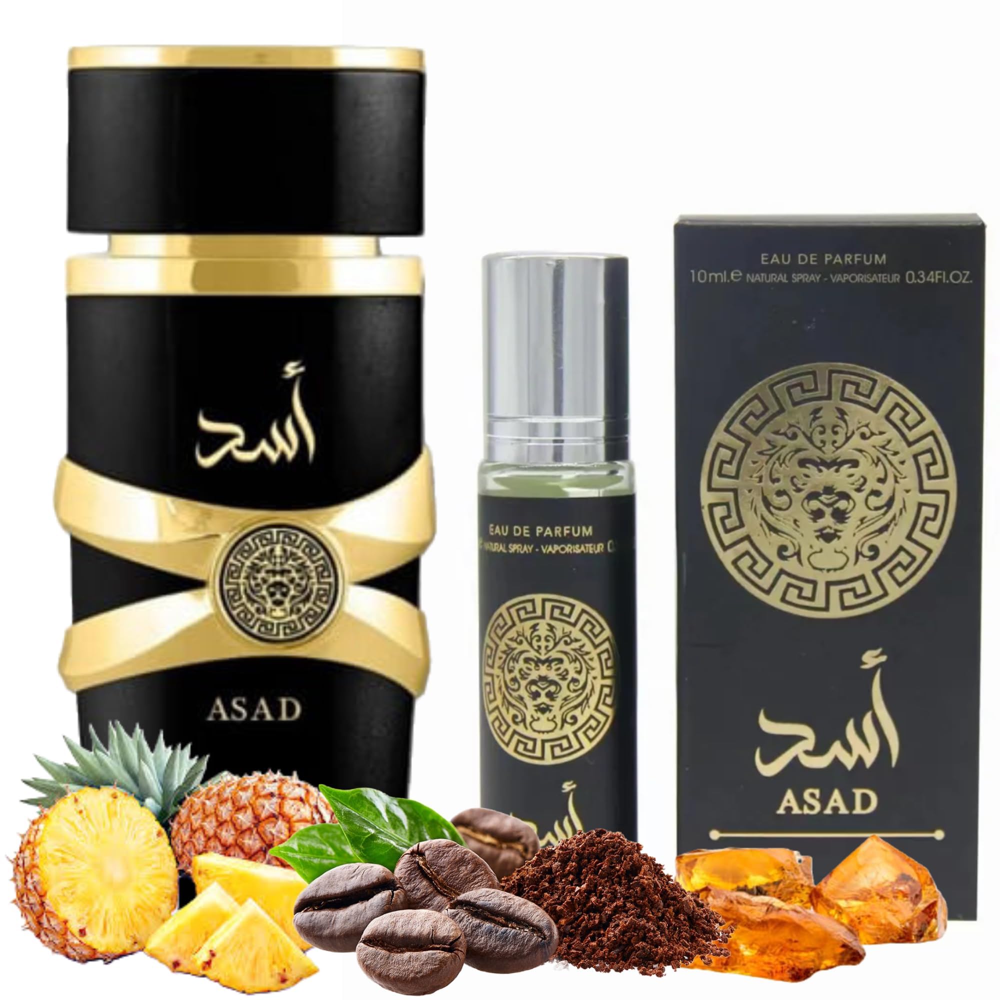 Equivalence Perfume Oil Arabs Roll-On for Unisex, 0.34 Ounce / 10 ml (Asad) LARGE BOTTLE NOT INCLUDED It is only a reference