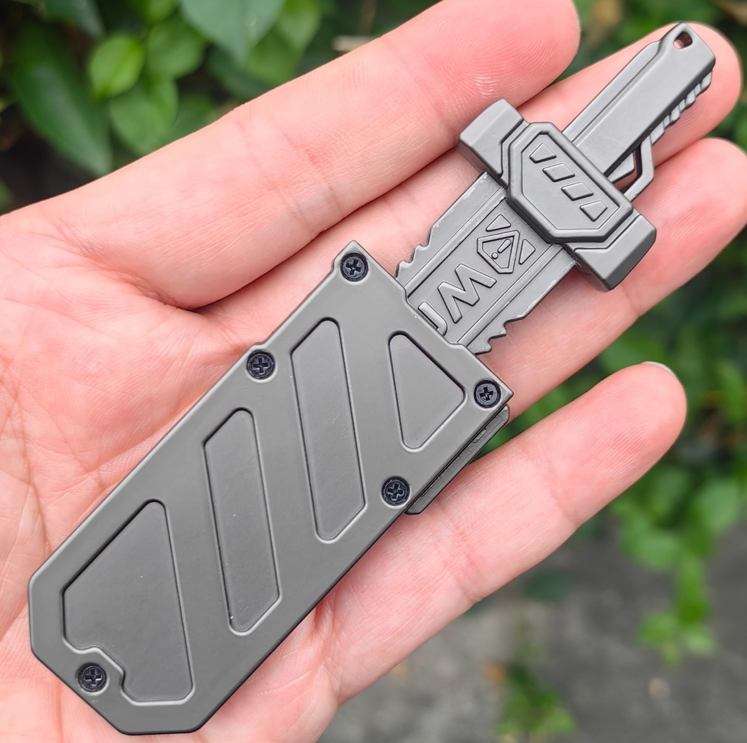 T-Conceal EDC Fidget Sliders Fidget Juguetes para aliviar el estrés para adultos, juguete de metal mecánico para aliviar el estrés, juguete estilo espada (gris)