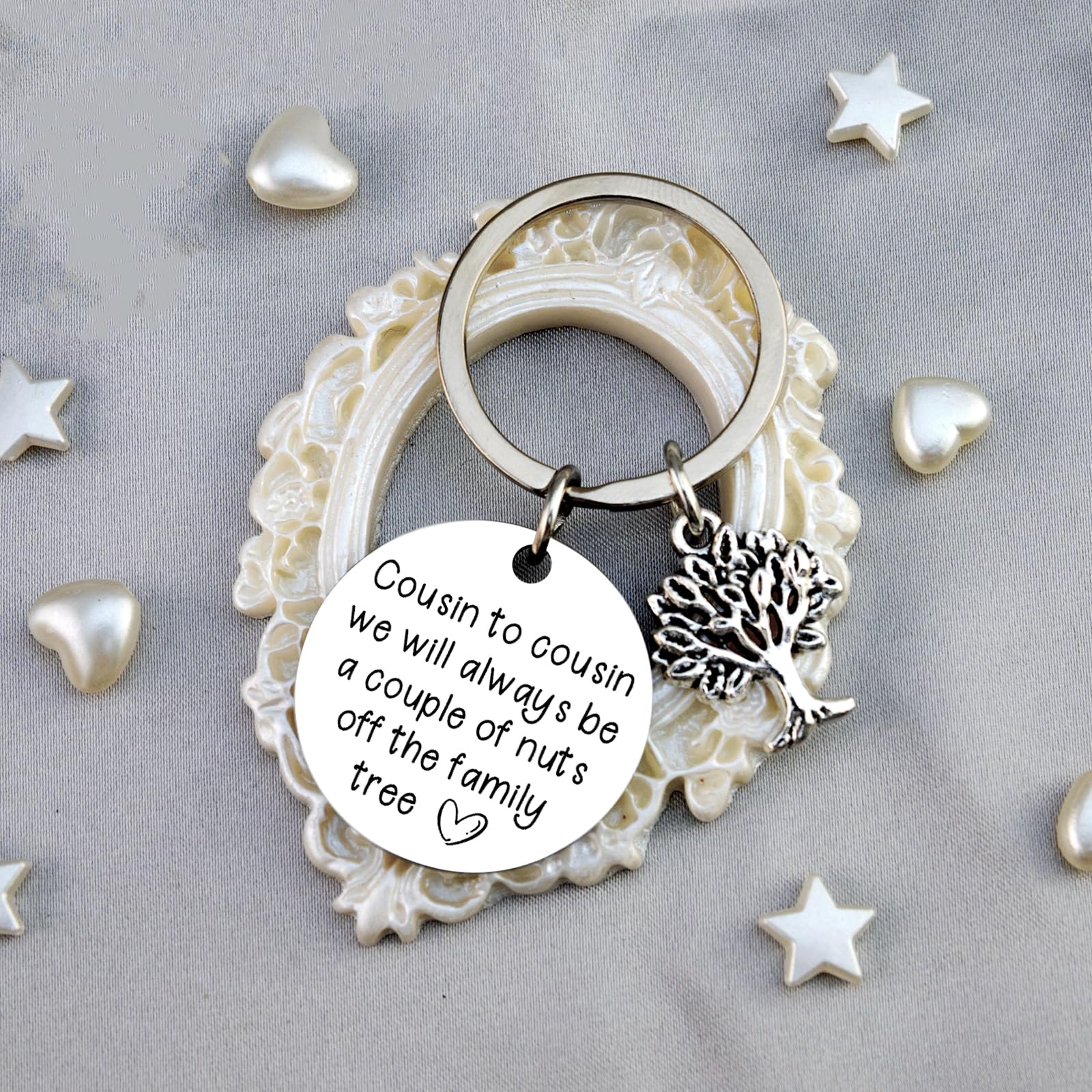 Cousin Gifts for Women Men Best Cousin Keychain Funny Gifts for Cousins Sister Brother Birthday Valentines Day Thanksgiving Christmas Gift for Cousins Sister Gift for Her