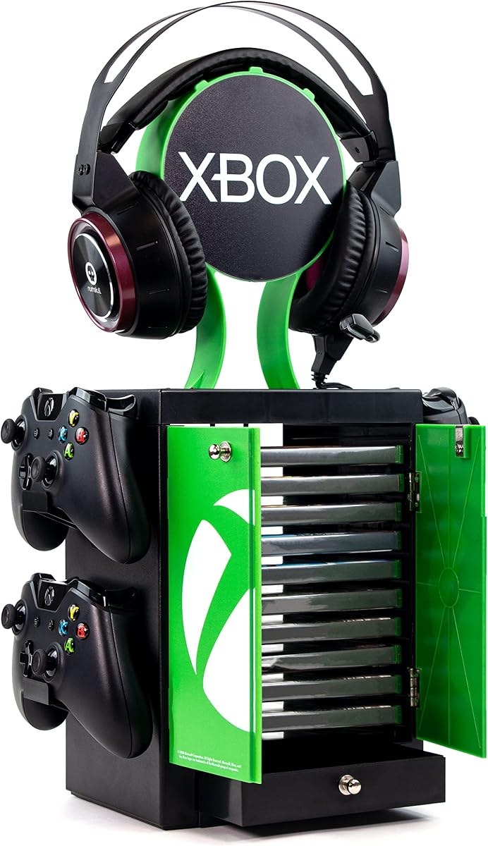Numskull Casillero oficial para juegos Xbox Series X: para sujetar controles, soporte para auriculares para todas las consolas de nueva generación, PS5, Nintendo Switch, mercancía oficial para juegos