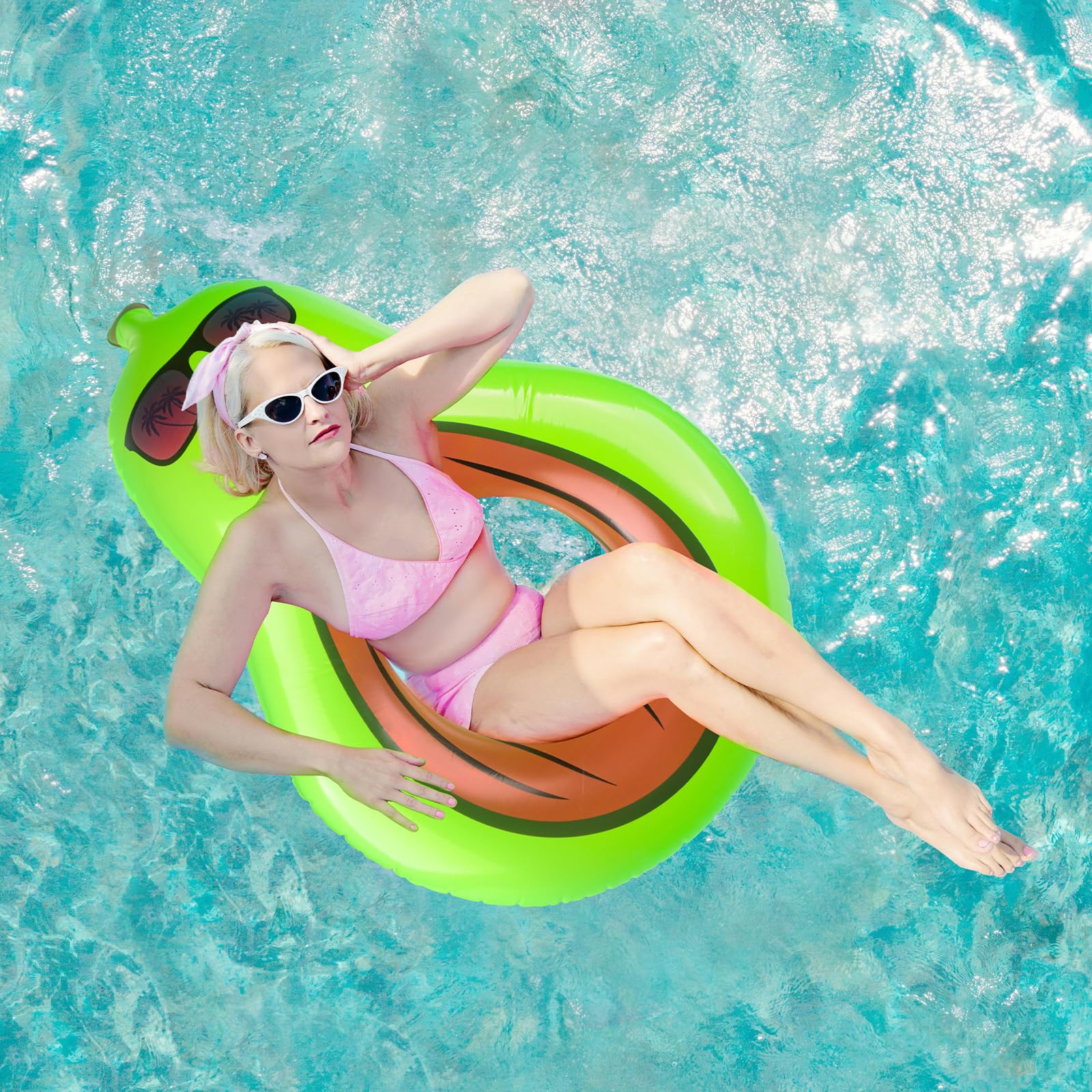Galleggiante gonfiabile avocado, 110 cm, galleggiante gonfiabile per piscina avocado, giocattolo galleggiante per bambini e adulti