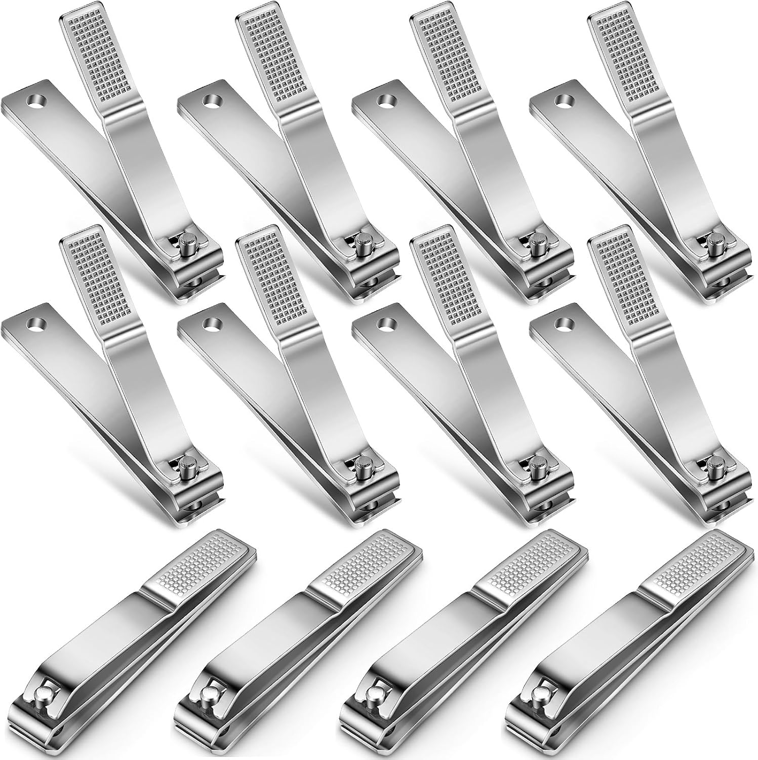 Mudder 6 Pcs Large Toenail Clippers Straight Edge Cutters, Silver