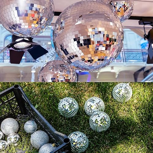 Miniatura 7 de OTYMIOW 2250 azulejos de bola de discoteca, azulejos de discoteca de 0.394 x 0.394 in, calcomanías autoadhesivas de bola de discoteca, espejos