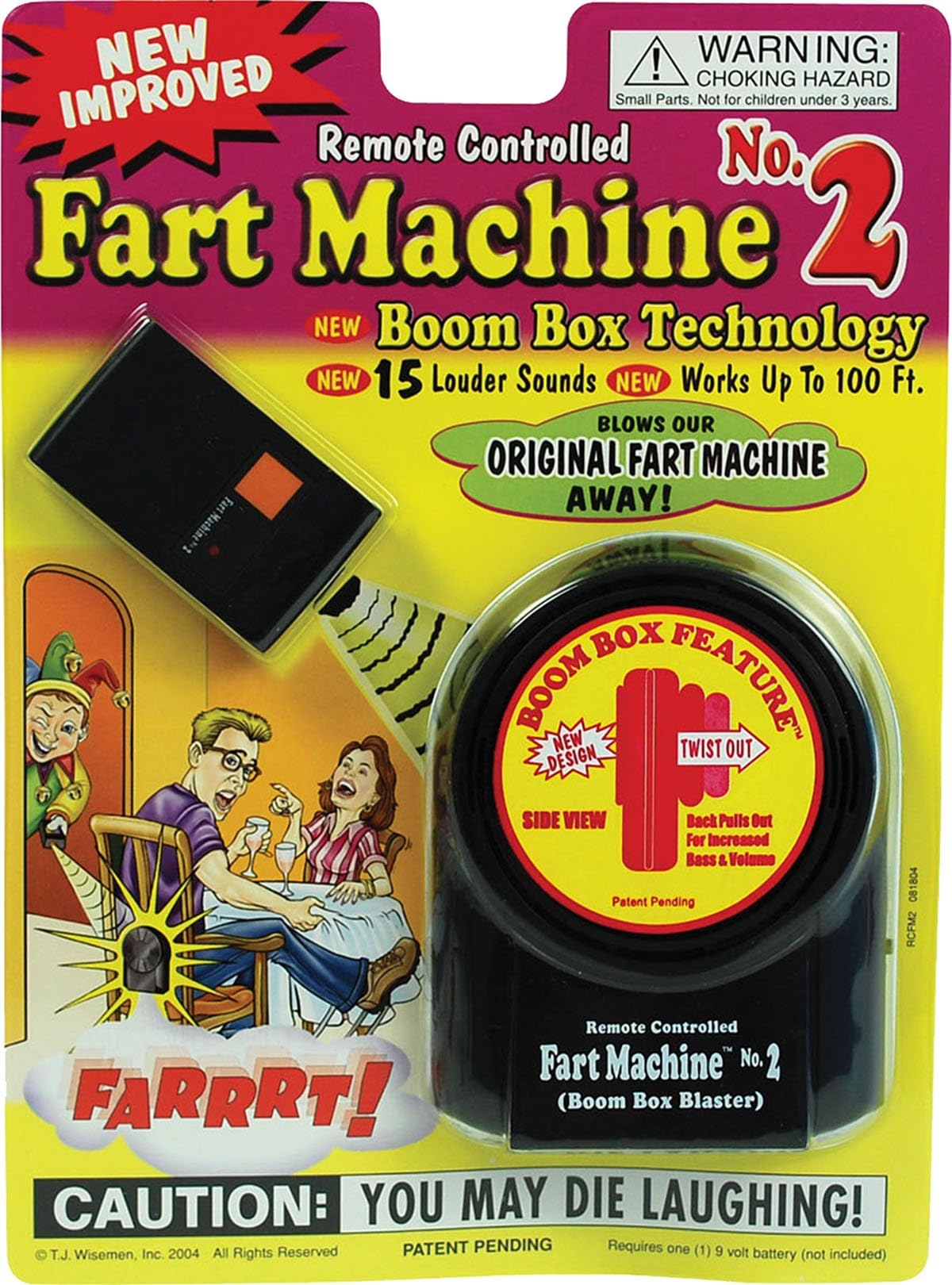 Remote Controlled Fart Machine #2 with Boom Box Technology by TJ Wisemen - Wireless - Works 100 feet away