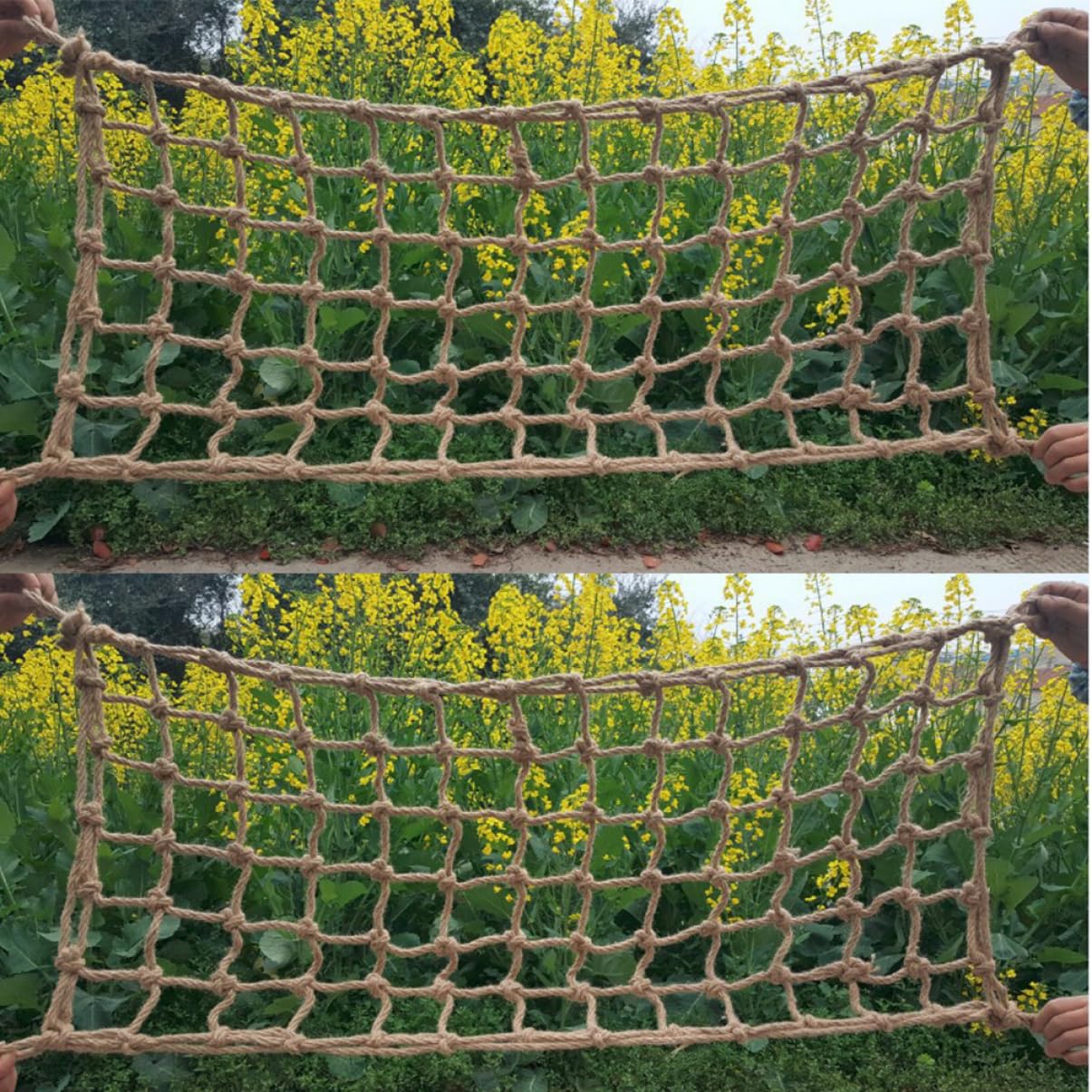 HANABASS Papageien Kletternetz aus Robustem Seil Beißfest und Hängendes Netz für Mittelgroße und Große Papageien 50x100cm als Vogelspielzeug im Käfig